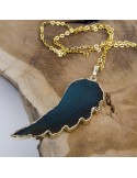 Pendant - Agate stone necklace - Angel's wing