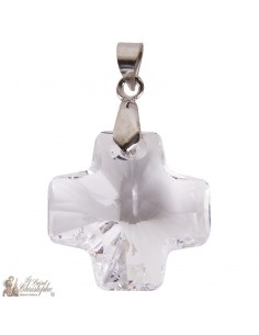 Swarovski kristallen kruis hanger - echt 925 zilver