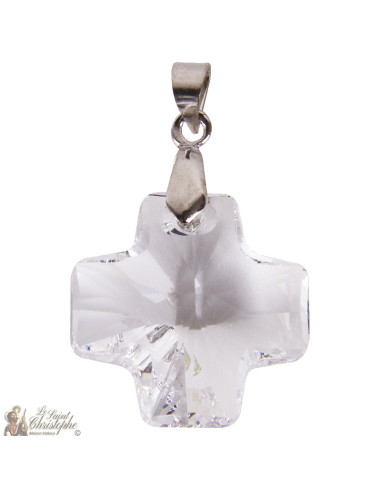 Swarovski Kristallkreuzanhänger - echtes 925er Silber