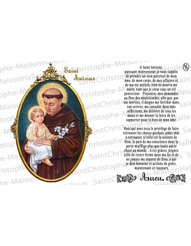 Cartolina con la preghiera di Sant'Antonio - magnetica