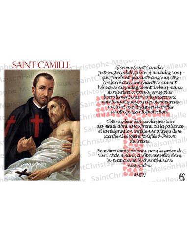 Carte postale Saint Camille prière - aimantée