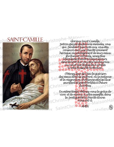 Cartolina di preghiera di Santa Camille - magnetica