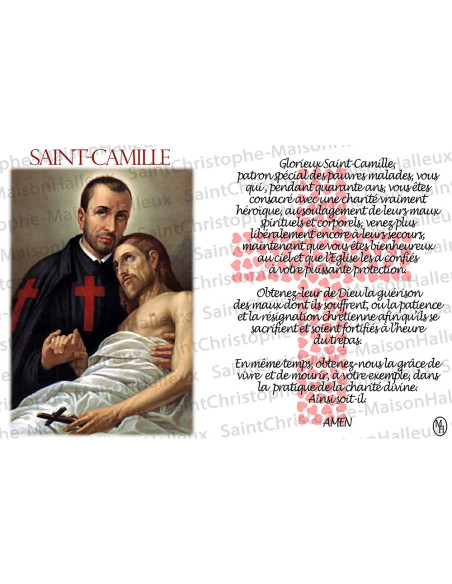 Carte postale Saint Camille prière - aimantée