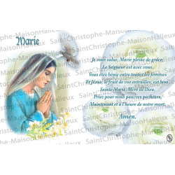 Carte postale Je vous Salue Marie prière - aimantée