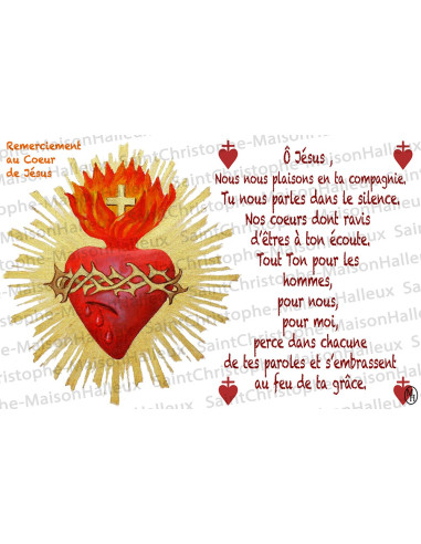 Postal de agradecimiento en el corazón de la oración de Jesús - magnético
