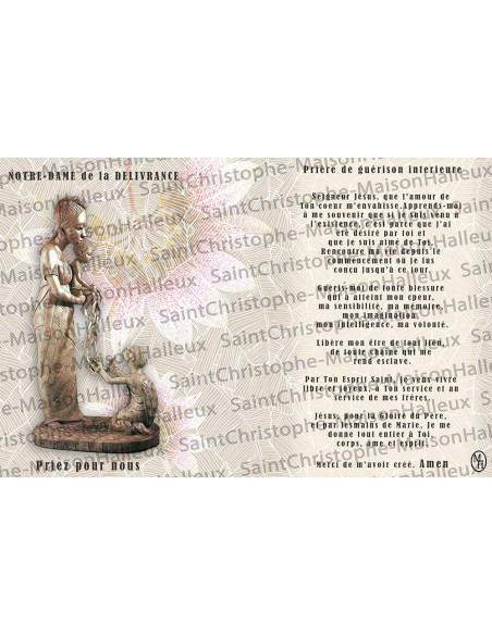 Postcard Our Lady of Deliverance prayer - magnetic