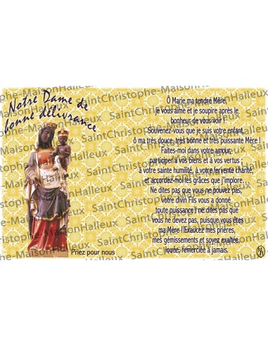 Carte postale Notre Dame de la Délivrance prière - aimantée
