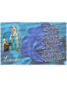 Carte postale Notre Dame de Lourdes prière - aimantée