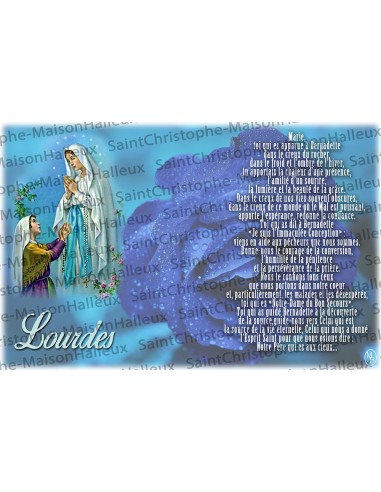 Carte postale Notre Dame de Lourdes prière - aimantée