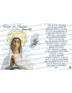 Tarjeta de la Virgen de los Pobres de Banneux N.D. oración - imán