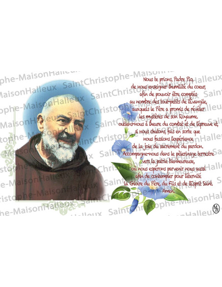 Postal Padre Pío oración - magnética