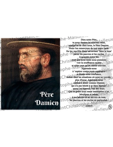 Postcard Father Damien prayer - magnetic