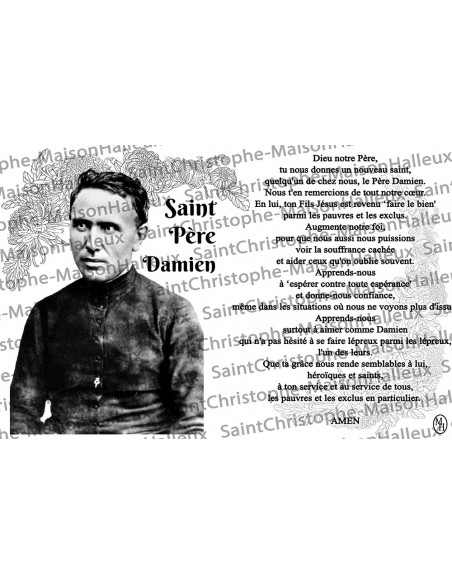 Cartolina postale Padre Damien preghiera - magnetico