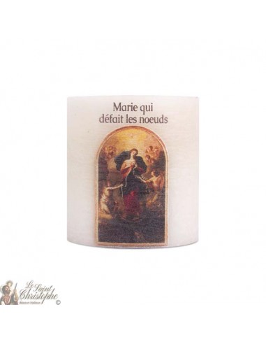 Scented and colored candle in the mass to the Miraculous Virgin