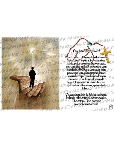 Carte postale Père Damien prière - aimantée