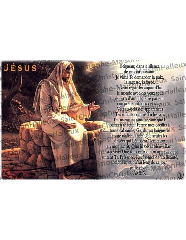 Carte postale Jésus prière - aimantée