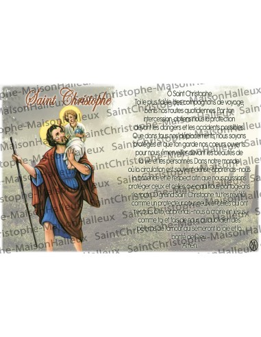 Ansichtkaart Heilige Christoffel gebed - magnetisch