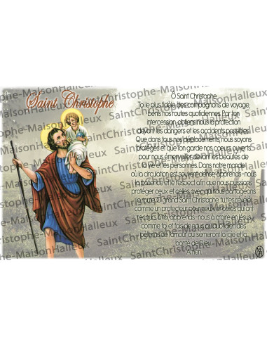 Ansichtkaart Heilige Christoffel gebed - magnetisch