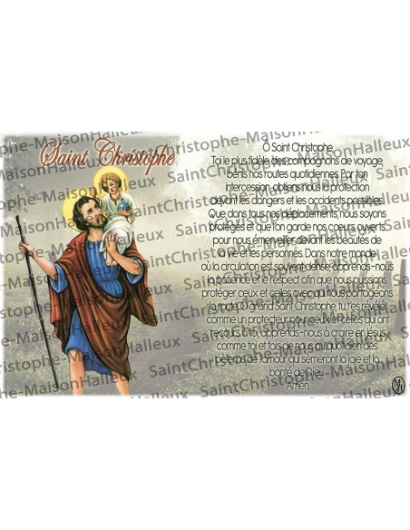 Postcard Saint Christopher prayer - magnetic
