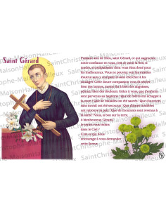 Postcard Saint Gerard prayer - magnetic