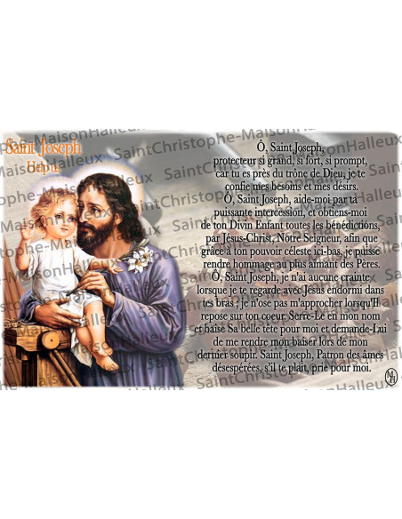 Carte postale Saint Joseph prière - aimantée