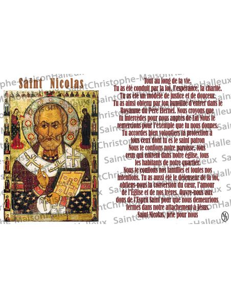 Cartolina San Nicola preghiera - magnetica