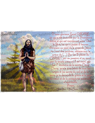 Postcard Saint Onofre prayer - magnetic