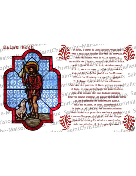 Postcard Saint Roch prayer - magnetic