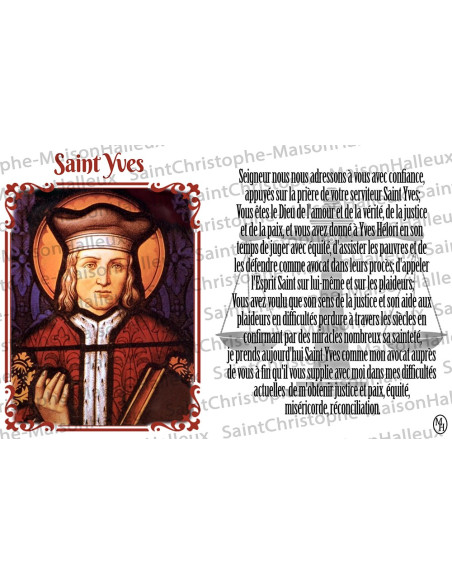Cartolina San Yves preghiera - magnetica