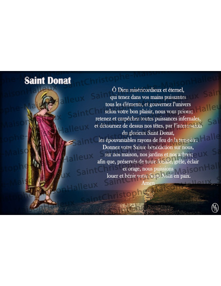 Postcard Saint Donat prayer - magnetic