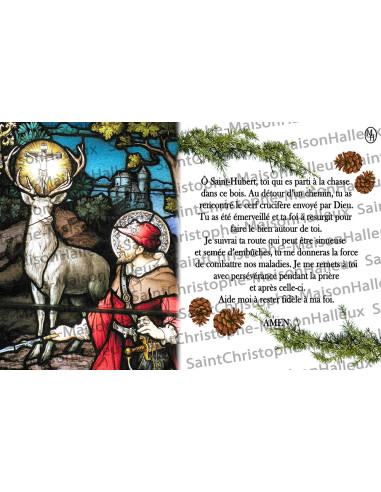 Postal Oración de San Huberto - magnética