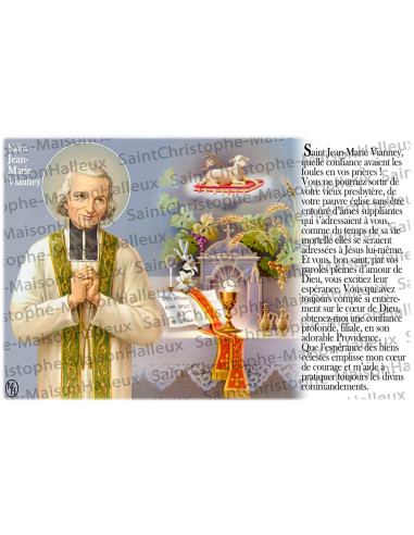 Carte postale Saint Jean-Marie Vianney prière - aimantée