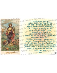 Postcard Saint Agatha prayer - magnetic