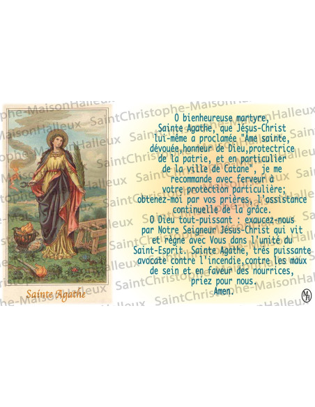Postal Oración de Santa Águeda - magnética