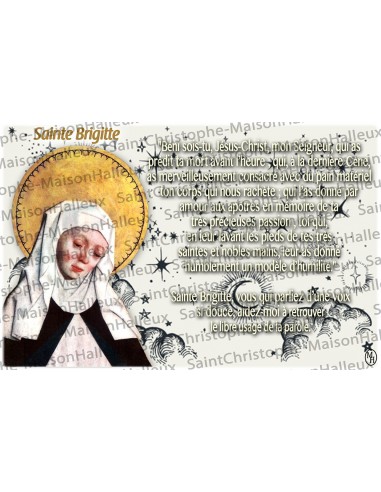 Postcard Saint Brigitte prayer - magnetic