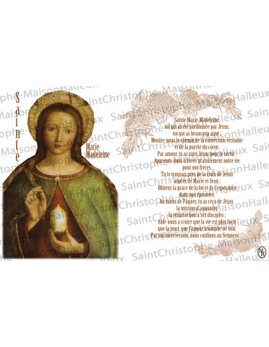Ansichtkaart Heilige Maria Magdalena gebed - magnetisch