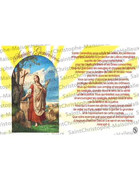 Cartolina Santa Ginevra preghiera - magnetica
