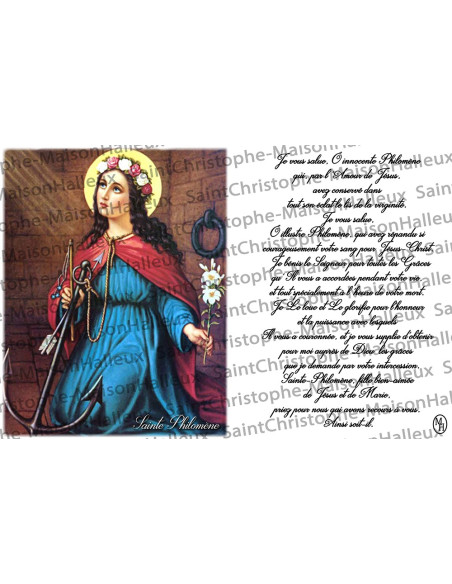 Postal Oración de Santa Filomena - magnética