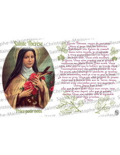 Postcard Saint Theresa prayer - magnetic