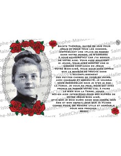 Postcard Saint Theresa prayer - magnetic