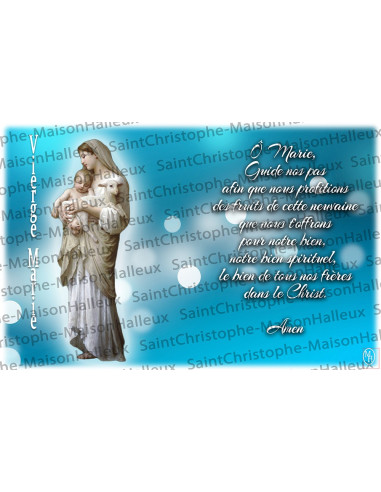 Carte postale Vierge Marie prière - aimantée