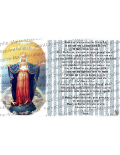 Postcard Virgin Mary Mediatrix prayer - magnetic