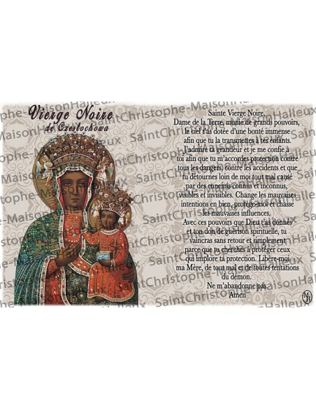 Postcard Black Virgin prayer - magnetic