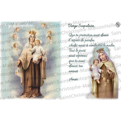 Postal Oración de Virgen del Escapulario - magnética