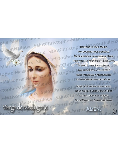 Ansichtkaart Maagd van Medjugorje gebed - magnetisch