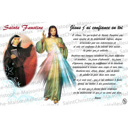 Cartolina Santa Faustina preghiera - magnetica