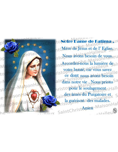 Carte postale Sainte Faustine prière - aimantée