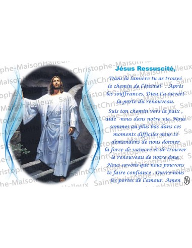 Carte postale Jésus ressuscité prière - aimantée