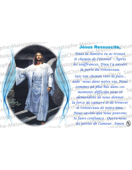 Postal Oración de Jesús resucitado - magnética
