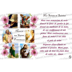 Postal Oración de Gracias a nuestros santos protectores - magnética